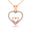 10K Rose Gold 1/10 Ctw Diamond Double Heart Pendant - Larson Jewelers