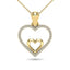 10K Yellow Gold 1/10 Ctw Diamond Double Heart Pendant - Larson Jewelers