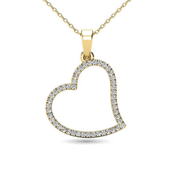 10K Yellow Gold 1/6 Ctw Diamond Heart Pendant - Larson Jewelers