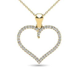 10K Yellow Gold 1/6 Ctw Diamond Heart Pendant - Larson Jewelers