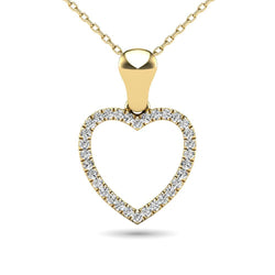 10K Yellow Gold 1/10 Ctw Diamond Heart Pendant - Larson Jewelers