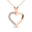 10K Rose Gold 1/10 Ctw Diamond Heart Pendant - Larson Jewelers