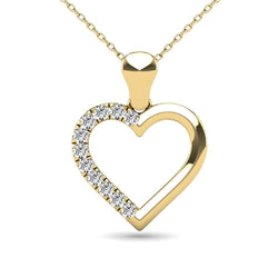 10K Yellow Gold 1/10 Ctw Diamond Heart Pendant - Larson Jewelers