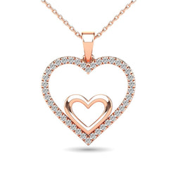 10K Rose Gold 1/5 Ctw Diamond Double Pendant - Larson Jewelers