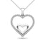 10K White Gold 1/5 Ctw Diamond Double Heart Pendant - Larson Jewelers