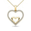 10K Yellow Gold 1/5 Ctw Diamond Double Heart Pendant - Larson Jewelers