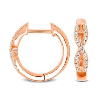 10K Rose Gold 1/6 Ctw Diamond Hoop Earrings - Larson Jewelers