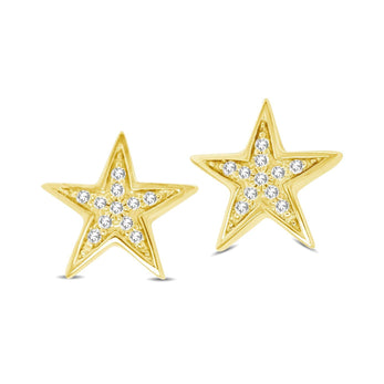 10K Yellow Gold 1/20 Ctw Diamond Twinkle Star Earrings - Larson Jewelers