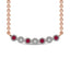 Diamond 1/10 Ct.Tw. And Ruby Fashion Necklace in 10K Rose Gold - Larson Jewelers