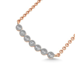 Diamond 1/10 Ct.Tw. Fashion Necklace in 10K Rose Gold - Larson Jewelers