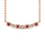 Diamond 1/8 Ct.Tw. And Ruby Fashion Necklace in 10K Rose Gold - Larson Jewelers