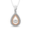 10K Two Tone 1/4 Ctw Tearshape Moving Diamond Pendant - Larson Jewelers