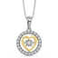 10K Two Tone 1/3 Ctw Moving Diamond Heart Pendant - Larson Jewelers