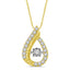 10K Yellow Gold 1/4 Ctw Tear Shape Moving Diamond Pendant - Larson Jewelers