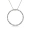 Diamond 1/5 Ct.Tw. Round and Baguette Cut Open Circle Pendant in 10K White Gold - Larson Jewelers