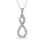 Diamond 1/6 Ct.Tw. Round and Baguette Cut Infinity Pendant in 10K White Gold - Larson Jewelers