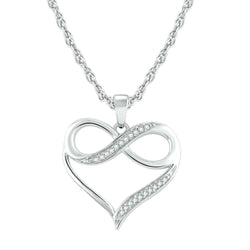 10K White Gold 1/20 Ctw Diamond Heart Pendant - Larson Jewelers