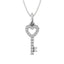 10K White Gold 1/10 Ctw Diamond Double Heart Pendant - Larson Jewelers