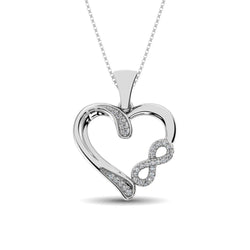 Sterling Silver 1/10 Ctw Diamond Heart Pendant - Larson Jewelers