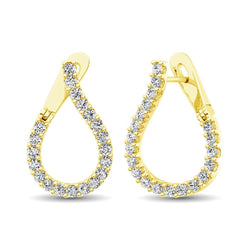 14K Yellow Gold Diamond 5/8 Ct.Tw. Hoop Earrings - Larson Jewelers