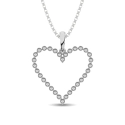 Sterling Silver 1/10 Ct.Tw. Diamond Heart Pendant - Larson Jewelers