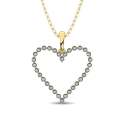 Sterling Silver Yellow Plating 1/10 Ct.Tw. Diamond Heart Pendant - Larson Jewelers