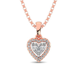 10K Rose Gold 1/6 Ct.Tw. Diamond Heart Pendant - Larson Jewelers