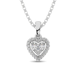 10K White Gold 1/6 Ct.Tw. Diamond Heart Pendant - Larson Jewelers