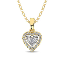 10K Yellow Gold 1/6 Ct.Tw. Diamond Heart Pendant - Larson Jewelers