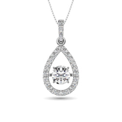 Diamond Shimmering Pear Shape Pendant 1 3/8 ct tw in 14K White Gold - Larson Jewelers