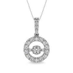 Diamond 2 Ct.Tw. Round Shape Shimmering Pendant in 14K White Gold - Larson Jewelers