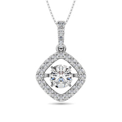 Diamond Shimmering Pendant 1 3/8 ct tw in 14K White Gold - Larson Jewelers