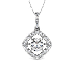 Diamond 2 Ct.Tw. Square Shape Shimmering Pendant in 14K White Gold - Larson Jewelers