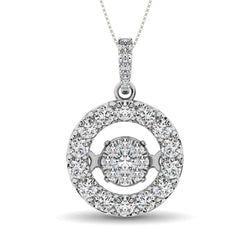 Moving Diamond 5/8 ct tw Pendant in 14K White Gold - Larson Jewelers