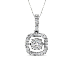 Moving Diamond 5/8 ct tw Pendant in 14K White Gold - Larson Jewelers