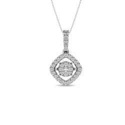 Moving Diamond 5/8 ct tw Pendant in 14K White Gold - Larson Jewelers