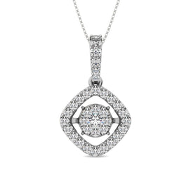 Diamond 1 Ct.Tw. Shimmering Pendant in 14K White Gold - Larson Jewelers