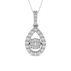 Moving Diamond 5/8 ct tw Pendant in 14K White Gold - Larson Jewelers