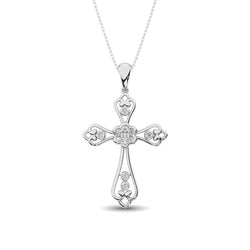 Diamond Accented Lacy Cross Pendant 1/6 Ct.Tw - Larson Jewelers