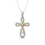 10K Two Tone 1/5 Ct.Tw. Diamond Cross Pendant - Larson Jewelers