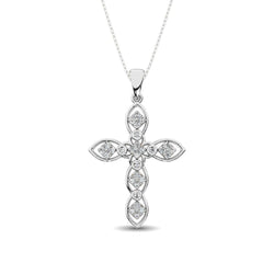 14K White Gold 1/5 Ct.Tw. Diamond Cross Pendant - Larson Jewelers