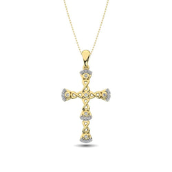 Gothic Style Diamond 1/6 Ct.Tw Cross Pendant in 10K Yellow Gold - Larson Jewelers