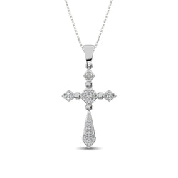 14K White Gold 1/5 Ct.Tw. Diamond Cross Pendant - Larson Jewelers