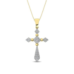 14K Yellow Gold 1/5 Ct.Tw. Diamond Cross Pendant - Larson Jewelers