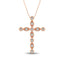 14K Rose Gold 1/4 Ct.Tw. Diamond Cross Pendant - Larson Jewelers