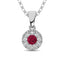 14K White Gold Diamond 1/4 Ct.Tw. and Ruby Pendant - Larson Jewelers