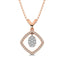 10K Rose Gold 1/4 Ct.Tw. Diamond Square Shape Pendant with Dangler - Larson Jewelers