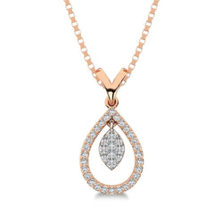 Diamond 1/5 Ct.Tw Oval Shape Pendant in 10K Rose Gold - Larson Jewelers