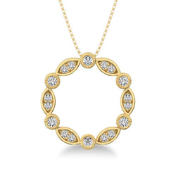 10K Yellow Gold 1/4 Ct.Tw. Diamond Round & Marquise Frame Pendant - Larson Jewelers