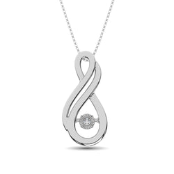 Sterling Silver Moving Diamond Accent Infinity Pendant - Larson Jewelers